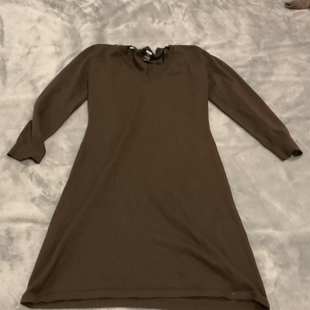 H&M Classic Brown Long Sleeve Dress